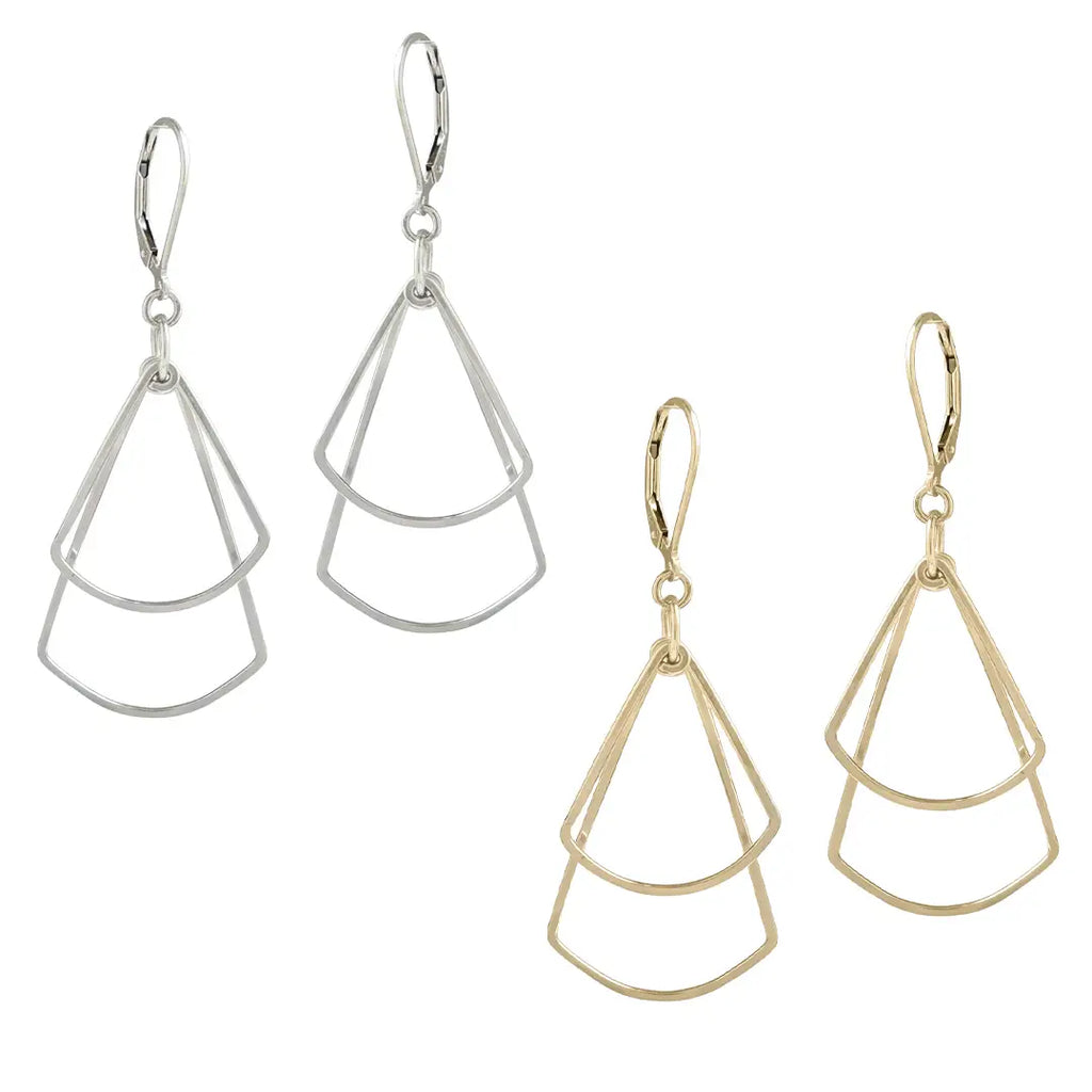 Double Fan Earrings - Freshie & Zero Studio Shop