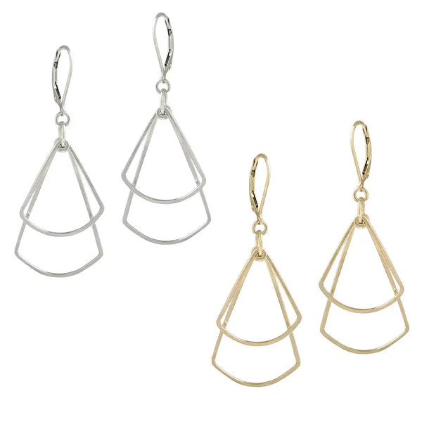 Double Fan Earrings - Freshie & Zero Studio Shop
