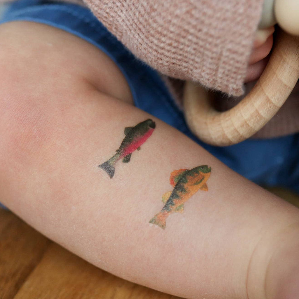 Gone Fishin' Temporary Tattoos: Yellow - Freshie & Zero Studio Shop