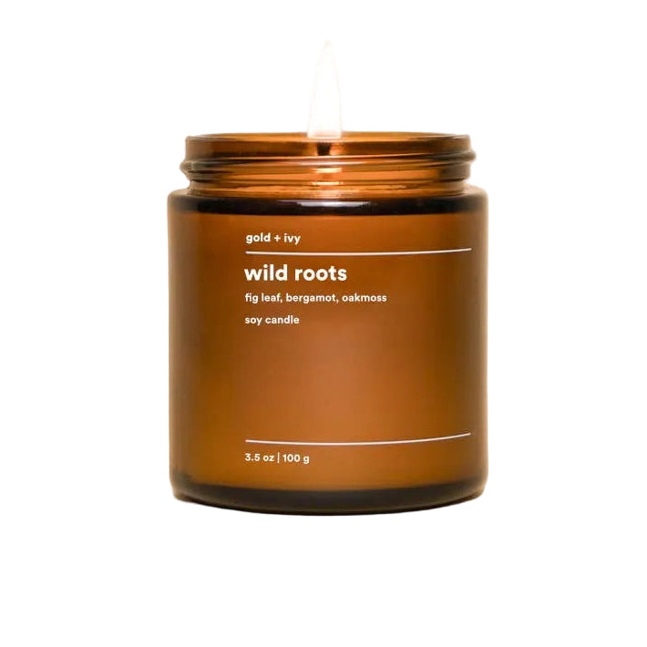 Wild roots soy candle - fig leaf, bergamot, oakmoss - Freshie & Zero Studio Shop