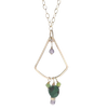 Golden Fan Gemstone Necklace: green jade + lilac - Freshie & Zero Studio Shop