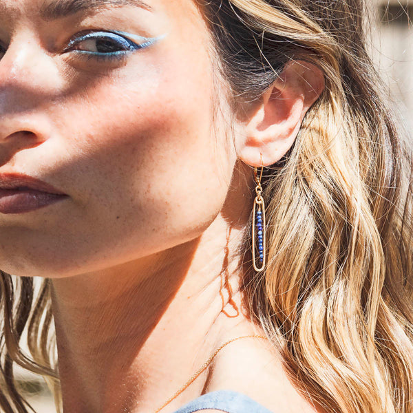 lyric earrings with blue lapis - Freshie & Zero Studio Shop