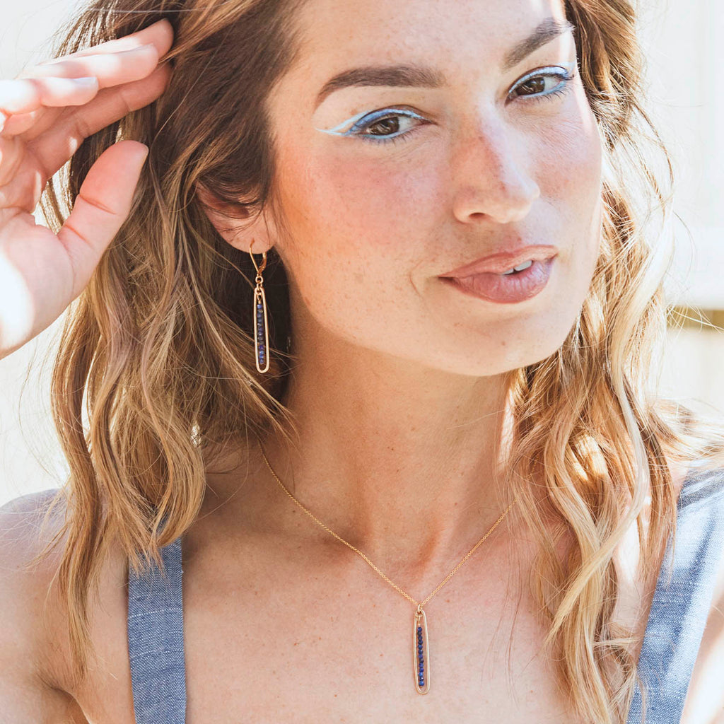 lyric necklace with blue lapis - Freshie & Zero Studio Shop