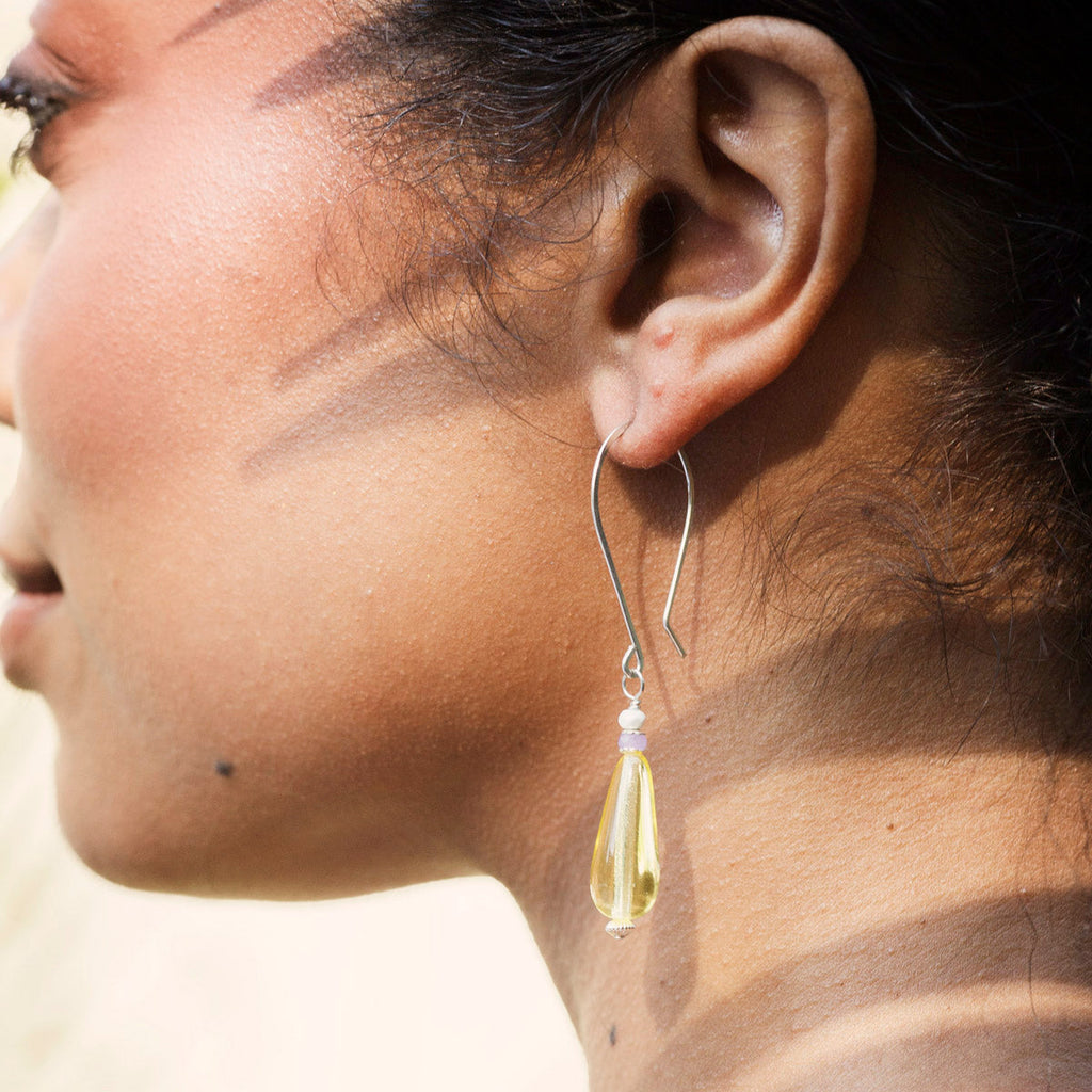 Medina Drop Earrings - butter yellow - Freshie & Zero Studio Shop