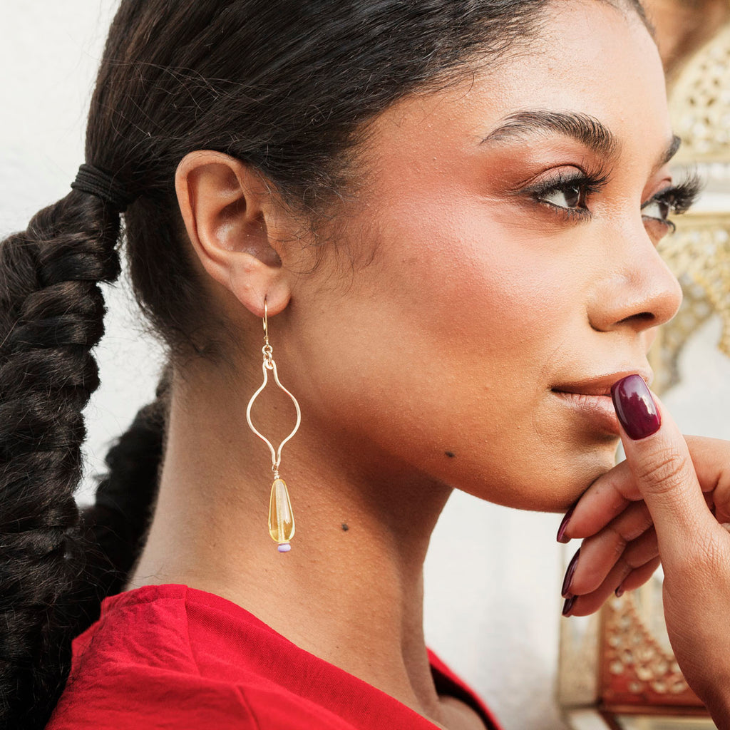 Ogee Drop Earrings - butter yellow - Freshie & Zero Studio Shop