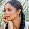 Long Gold+Ink Fan Earrings - Freshie & Zero Studio Shop