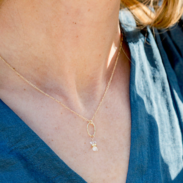 tidal herkimer diamonds little gemstone necklace - Freshie & Zero Studio Shop