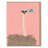 Hey Ostrich Blank Greeting Card - Freshie & Zero Studio Shop