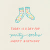 Party Socks Letterpress Birthday Card - Freshie & Zero Studio Shop