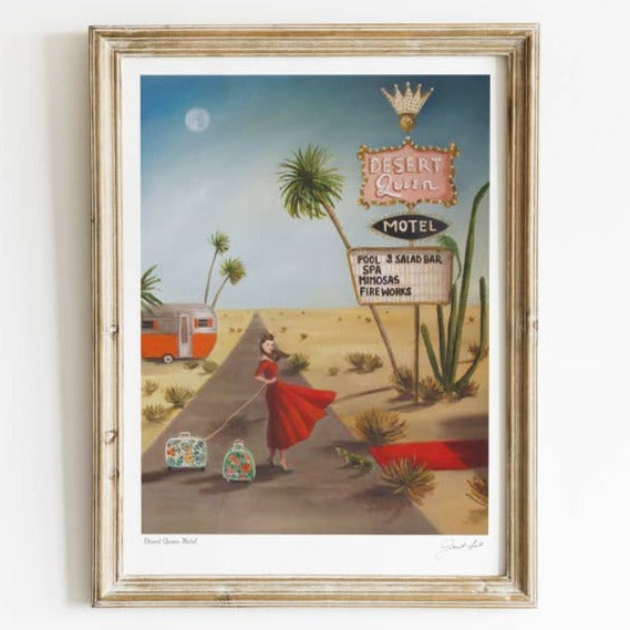 Janet Hill Art Print: Desert Queen Motel 8.5"x11" - Freshie & Zero Studio Shop
