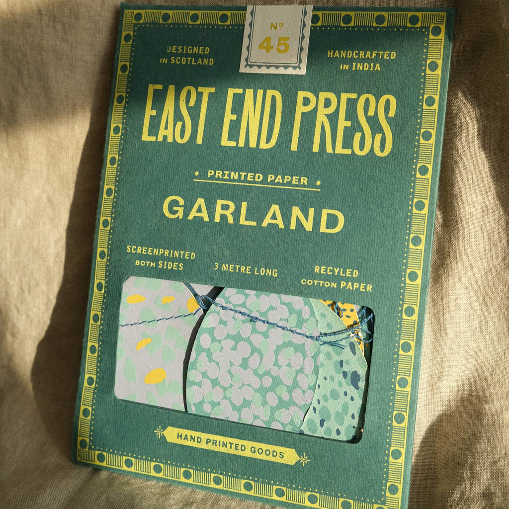 Blue Eggs Screen Printed Paper Garland - Freshie & Zero Studio Shop