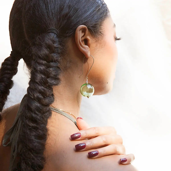 Atlas Orb Earrings - green - Freshie & Zero Studio Shop