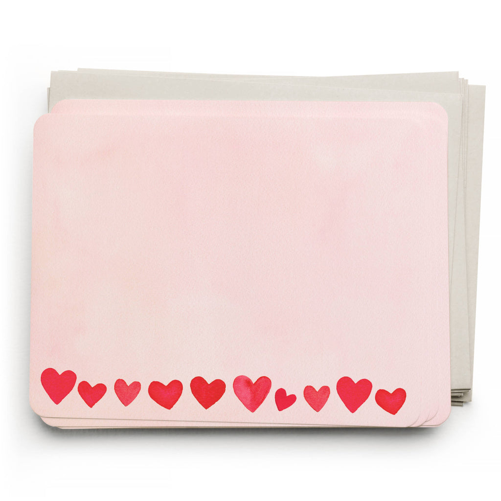 Mini Hearts Blush Flat Note Set by E. Frances Paper - Freshie & Zero Studio Shop