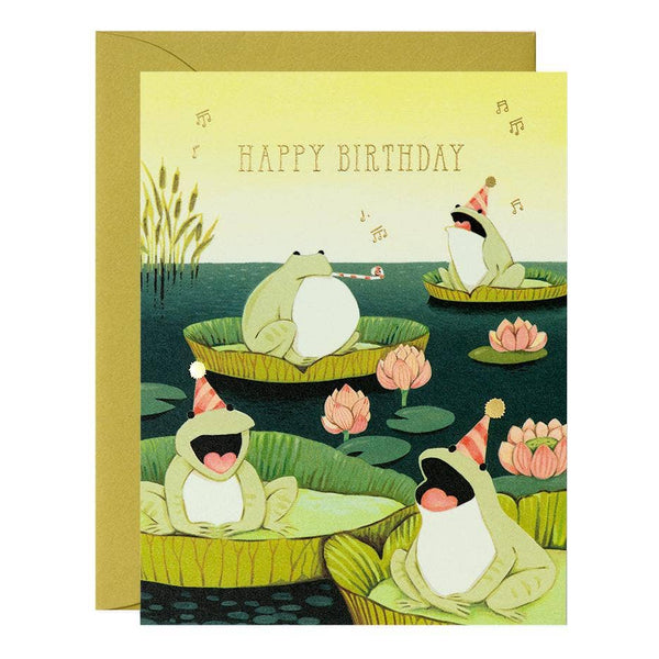 Singing Frogs Birthday Greeting Card - Freshie & Zero Studio Shop