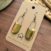 Half Gold Speckled Olive Clay Earrings - Freshie & Zero Studio Shop