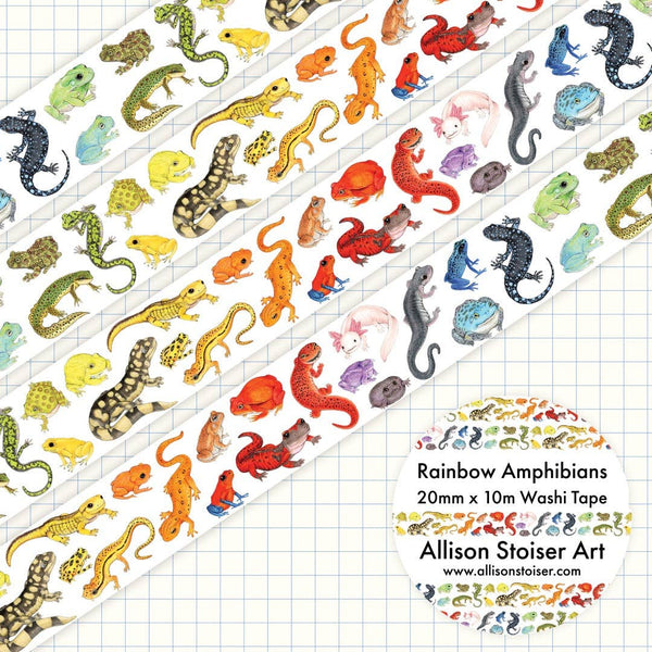 Rainbow Amphibians Pride Washi Tape - Freshie & Zero Studio Shop