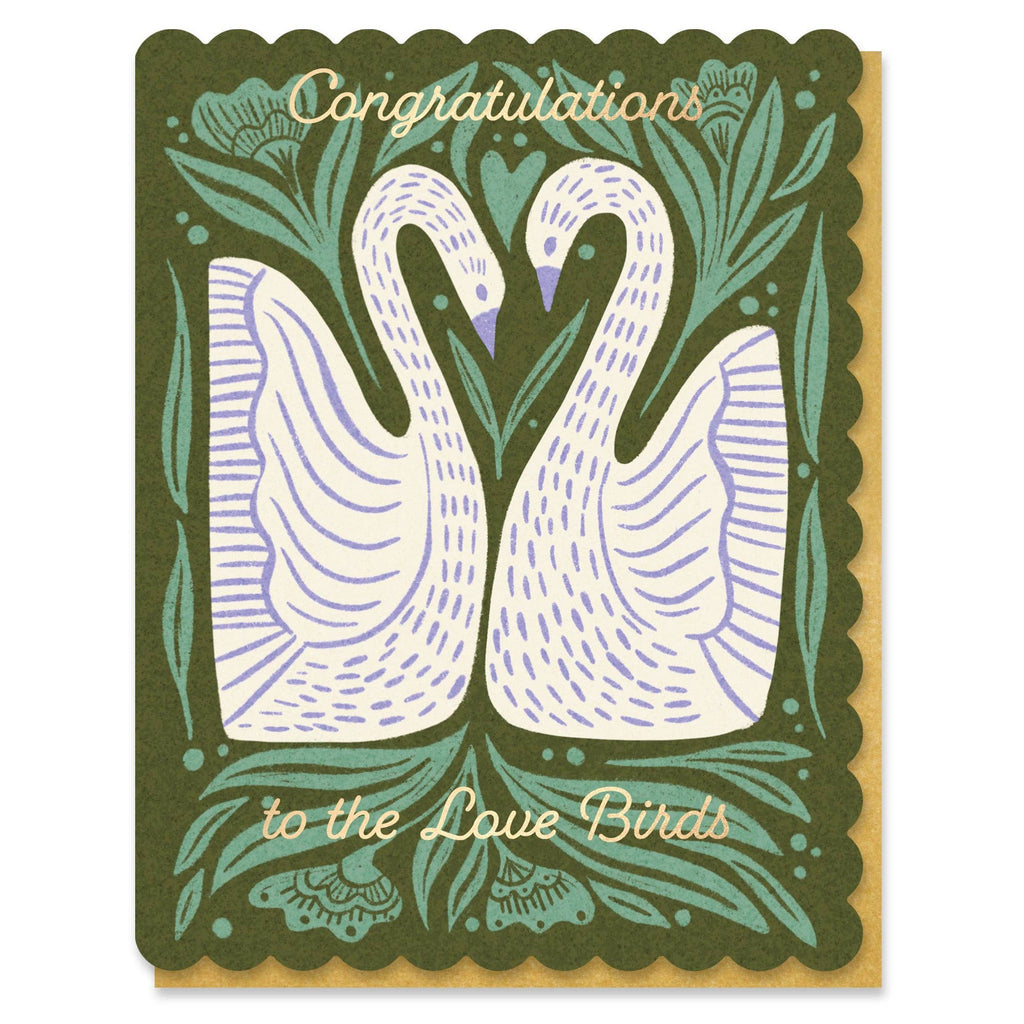 Wedding Folk Swans Card - Freshie & Zero Studio Shop