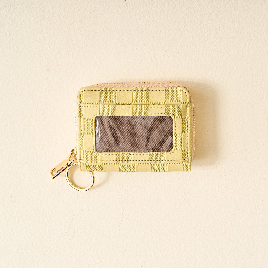 Zip Around Wallet - Light Green Check - Freshie & Zero Studio Shop
