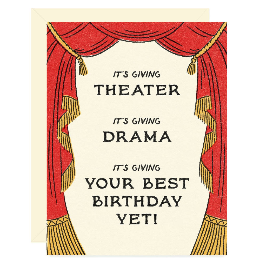 It’s Giving Drama Birthday Greeting Card - Freshie & Zero Studio Shop