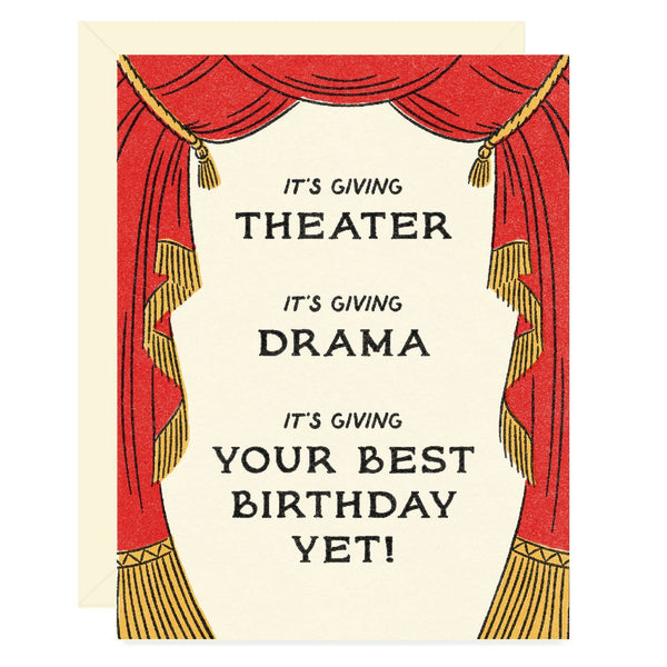 It’s Giving Drama Birthday Greeting Card - Freshie & Zero Studio Shop