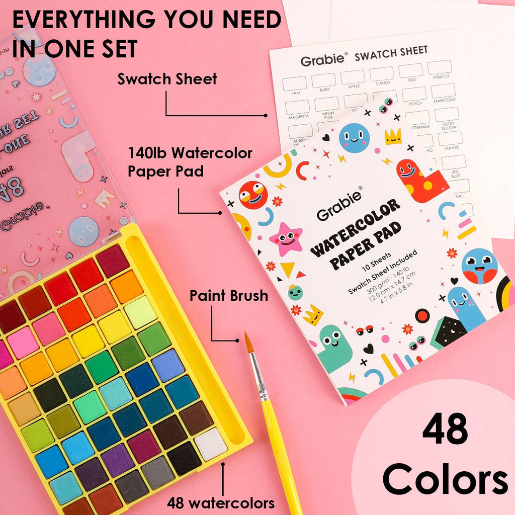 All-In-One Watercolor Set of 48 - Freshie & Zero Studio Shop