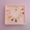 Colorful Jewel Tone Flower Charm Bracelet by Jill Makes - Freshie & Zero Studio Shop