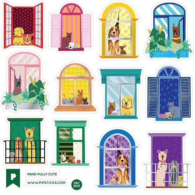 Pets in the Window Sticker Sheet by Pipsticks - Freshie & Zero Studio Shop