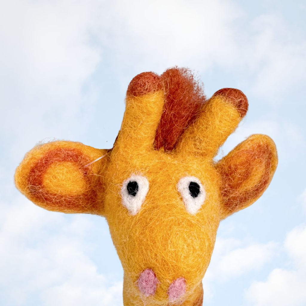 Giraffe Felt Finger Puppet - Freshie & Zero Studio Shop