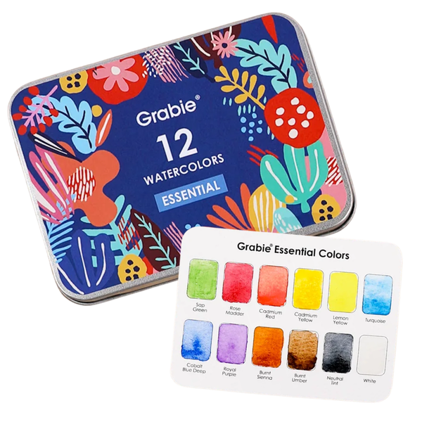 Watercolor Pocket Set of 12 with Brush: Essential - Freshie & Zero Studio Shop