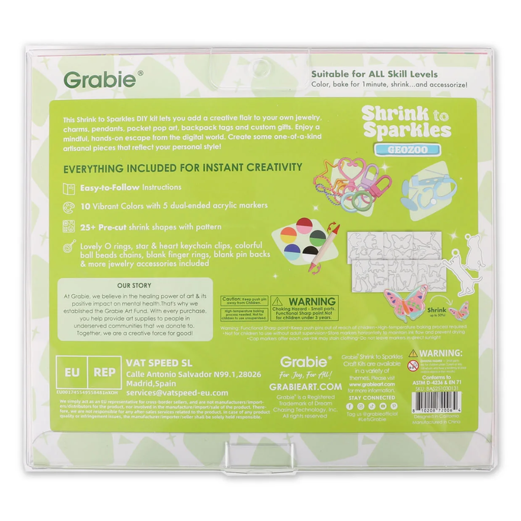 Shrink to Sparkles Charm & Jewelry Craft Kit: Geozoo - Freshie & Zero Studio Shop
