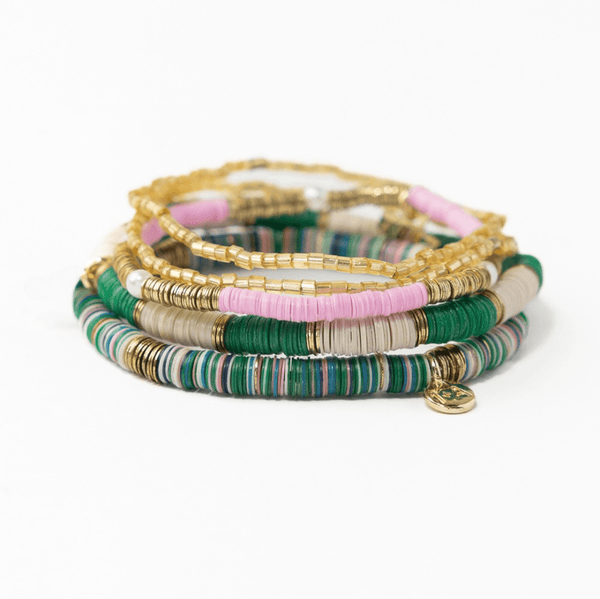 Grace Emerald and Pink Bracelet Stack - Freshie & Zero Studio Shop