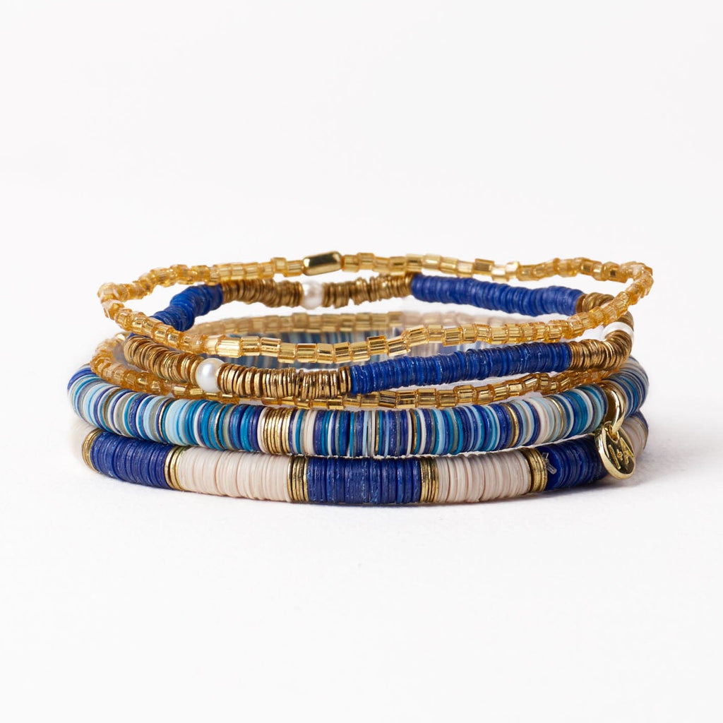 Grace Lapis Bracelet Stack of 5 - Freshie & Zero Studio Shop