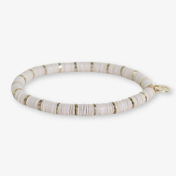 Cream and Gold Sequin Bead Bracelet - Freshie & Zero Studio Shop