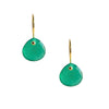 Elegant Gemstone Drop Gold Earrings: Green Chalcedony - Freshie & Zero Studio Shop