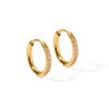 Gold Crystal Huggie Hoops Waterproof Earrings - Freshie & Zero Studio Shop