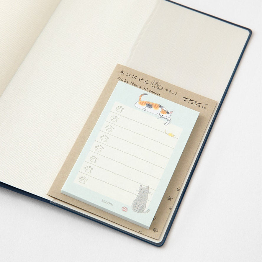 Midori Uri To Do List Sticky Notes - Cats and Cat Toys - Freshie & Zero Studio Shop