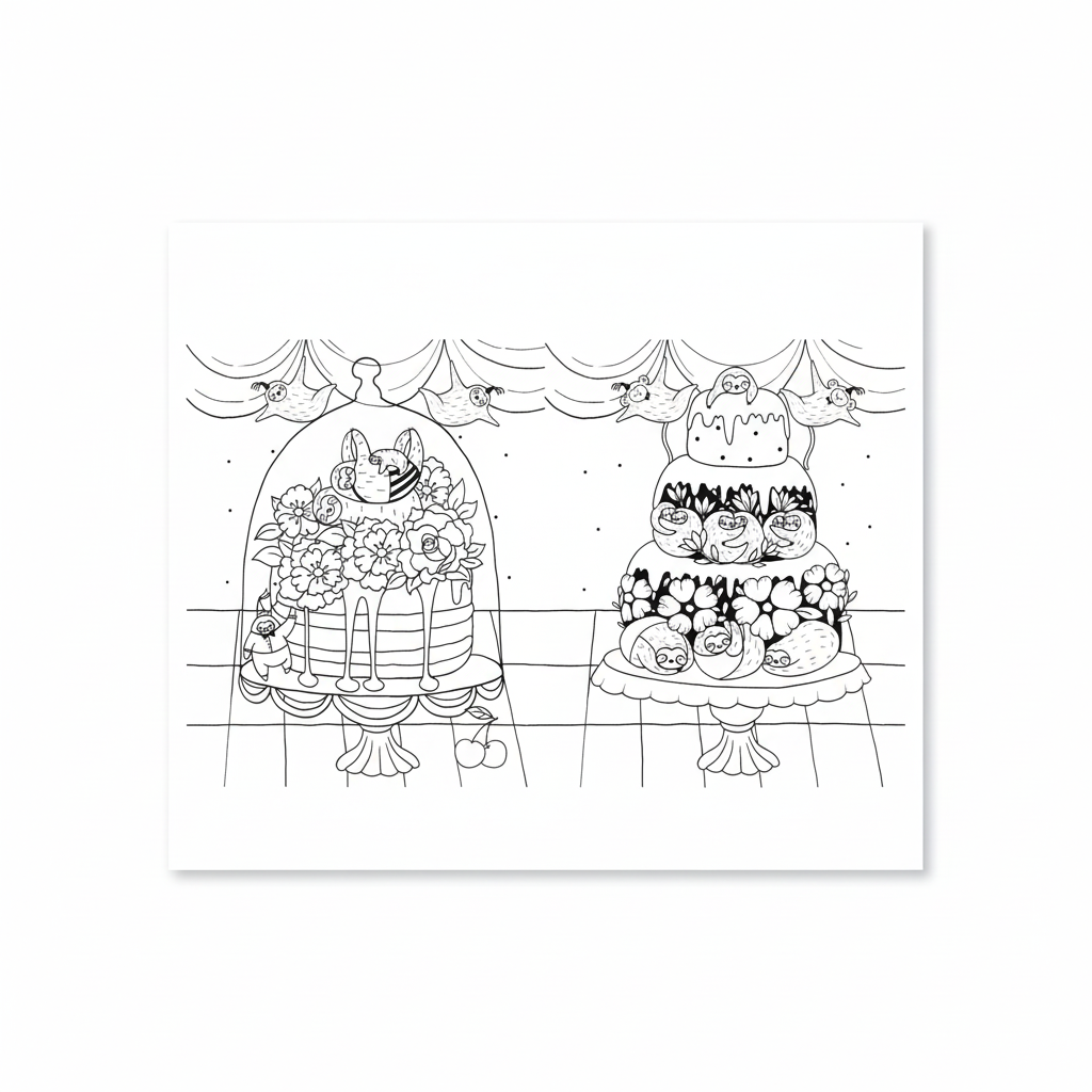 A Million Sloths Coloring Book - Freshie & Zero Studio Shop