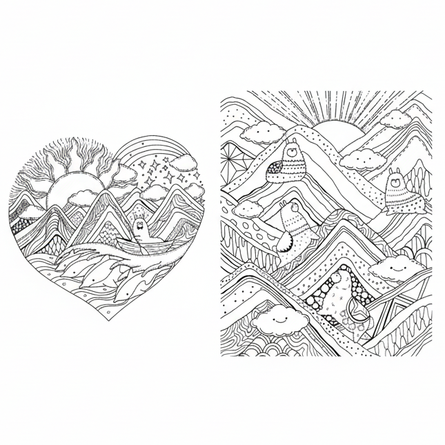 A Million Llamas Coloring Book - Freshie & Zero Studio Shop