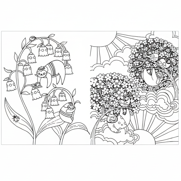 A Million Sloths Coloring Book - Freshie & Zero Studio Shop