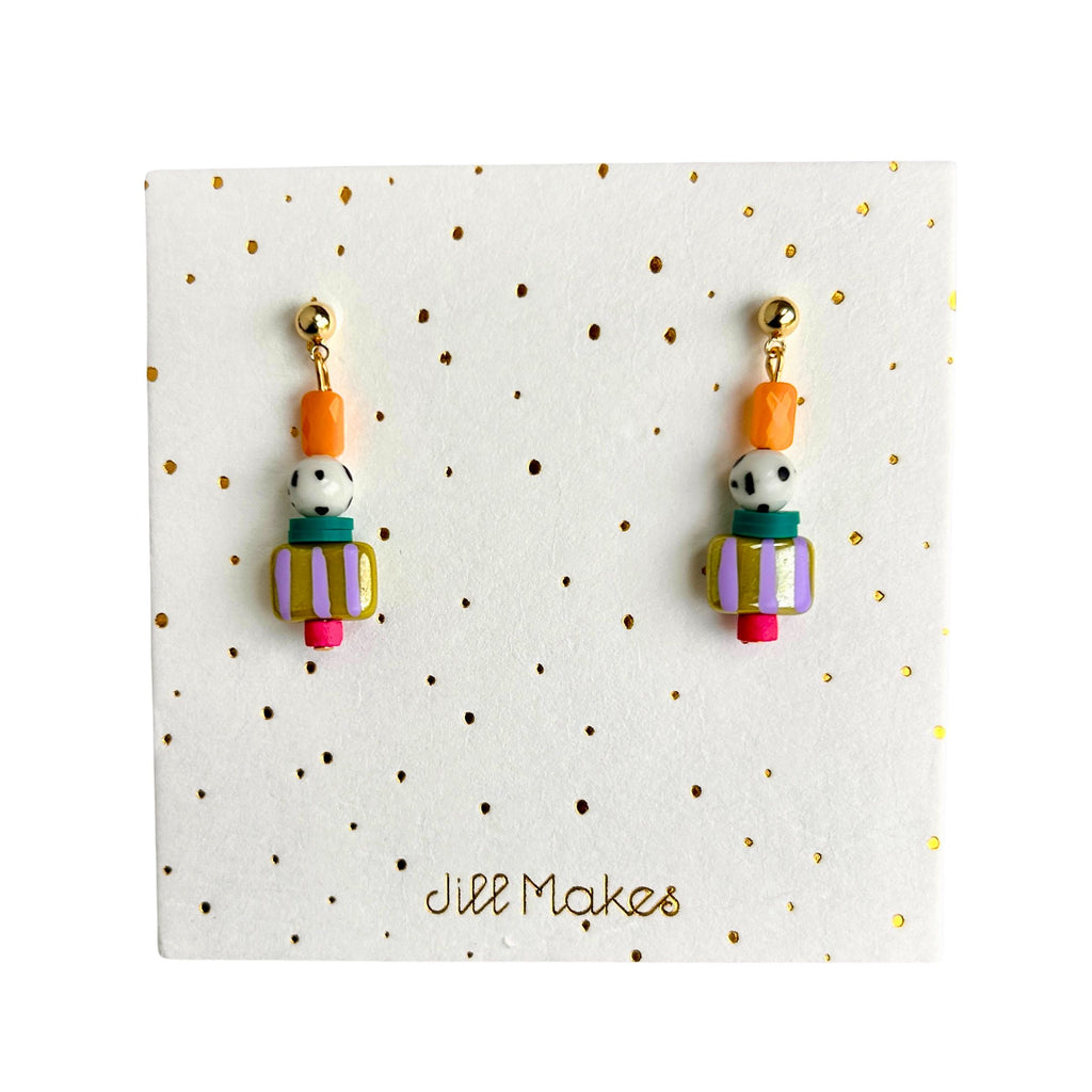 Lexi Stripe Beaded Earrings - Freshie & Zero Studio Shop