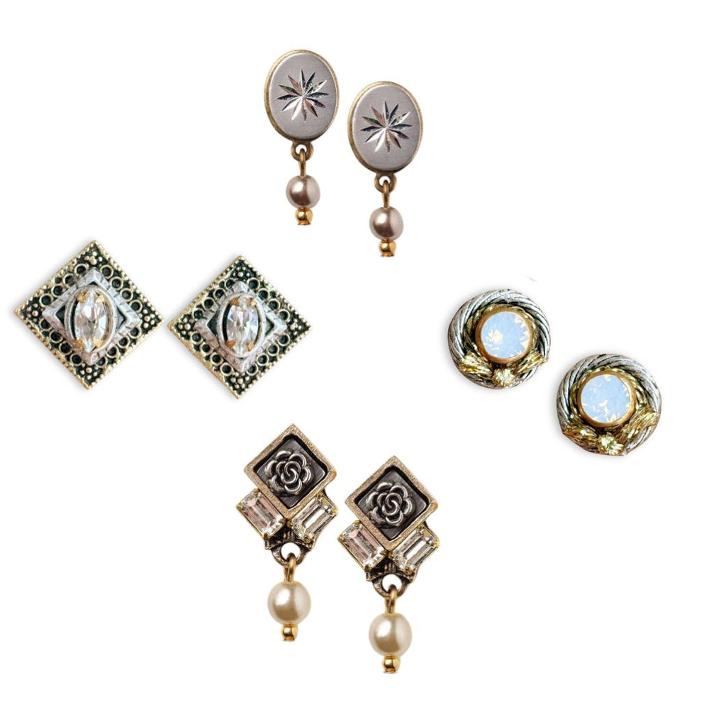 Retro Socialite Stud Earrings by Jill Schwartz - Freshie & Zero Studio Shop