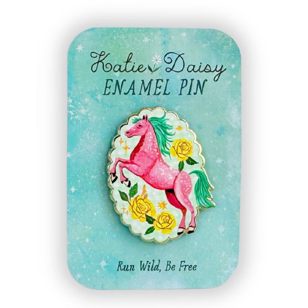 Sparkle Pink Pony Enamel Pin - Freshie & Zero Studio Shop