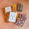 Navy Floral Keychain Wallet - Freshie & Zero Studio Shop