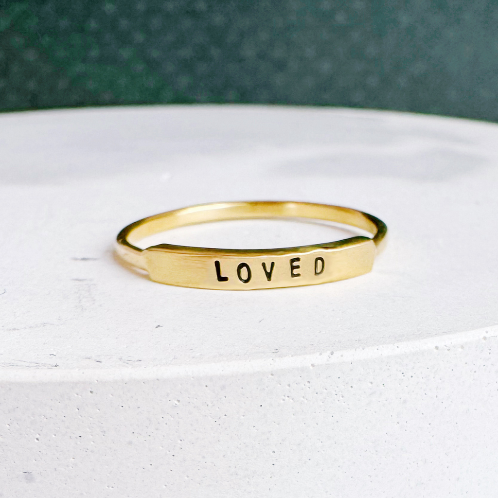 Loved: Stamped Silver Ring by Christina Kober - Freshie & Zero Studio Shop