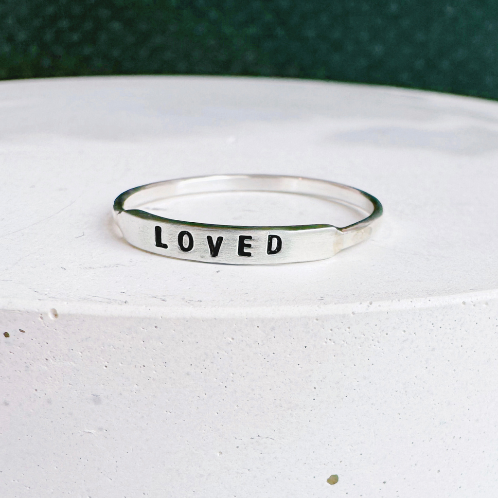 Loved: Stamped Silver Ring by Christina Kober - Freshie & Zero Studio Shop
