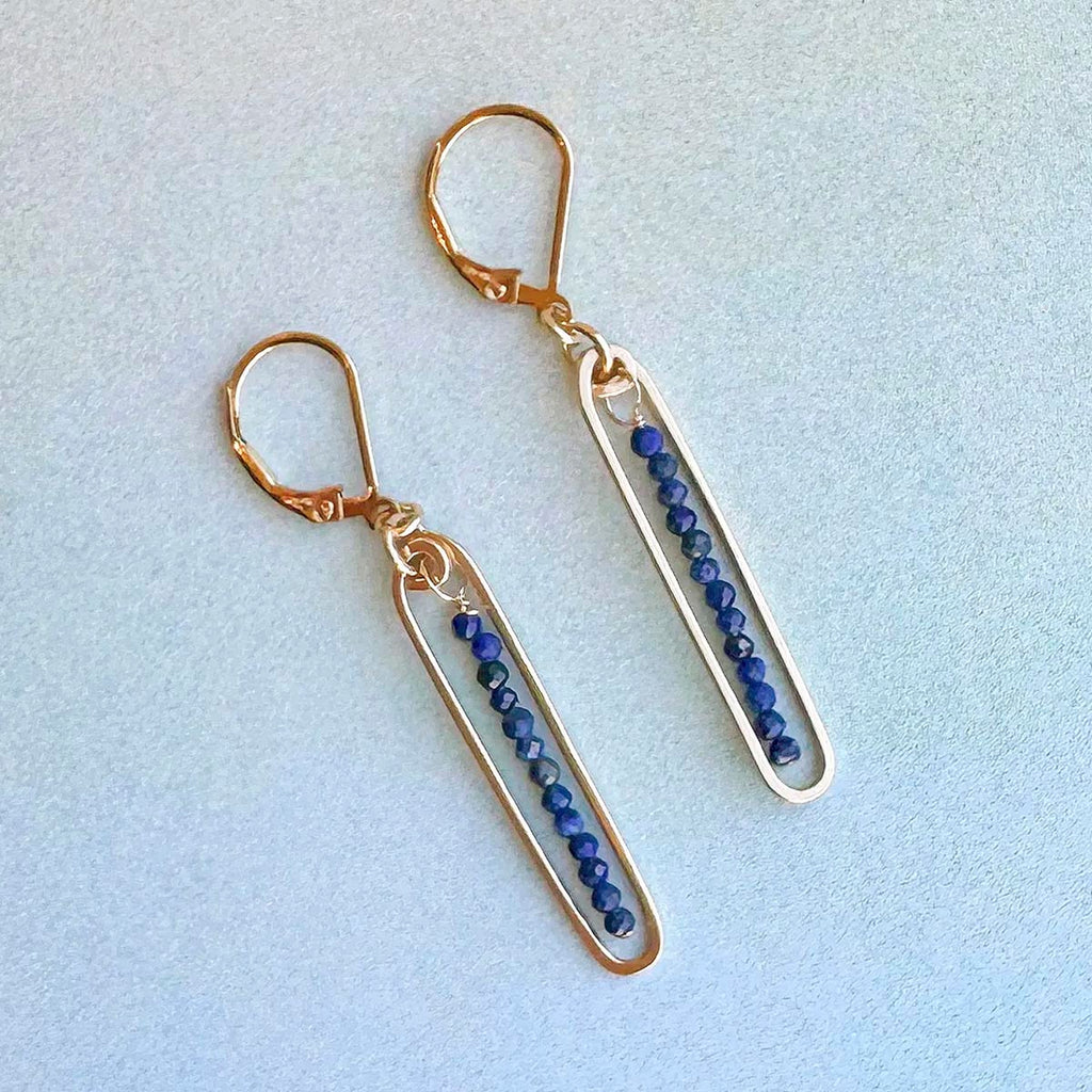 lyric earrings with blue lapis - Freshie & Zero Studio Shop