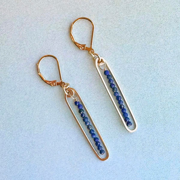 lyric earrings with blue lapis - Freshie & Zero Studio Shop