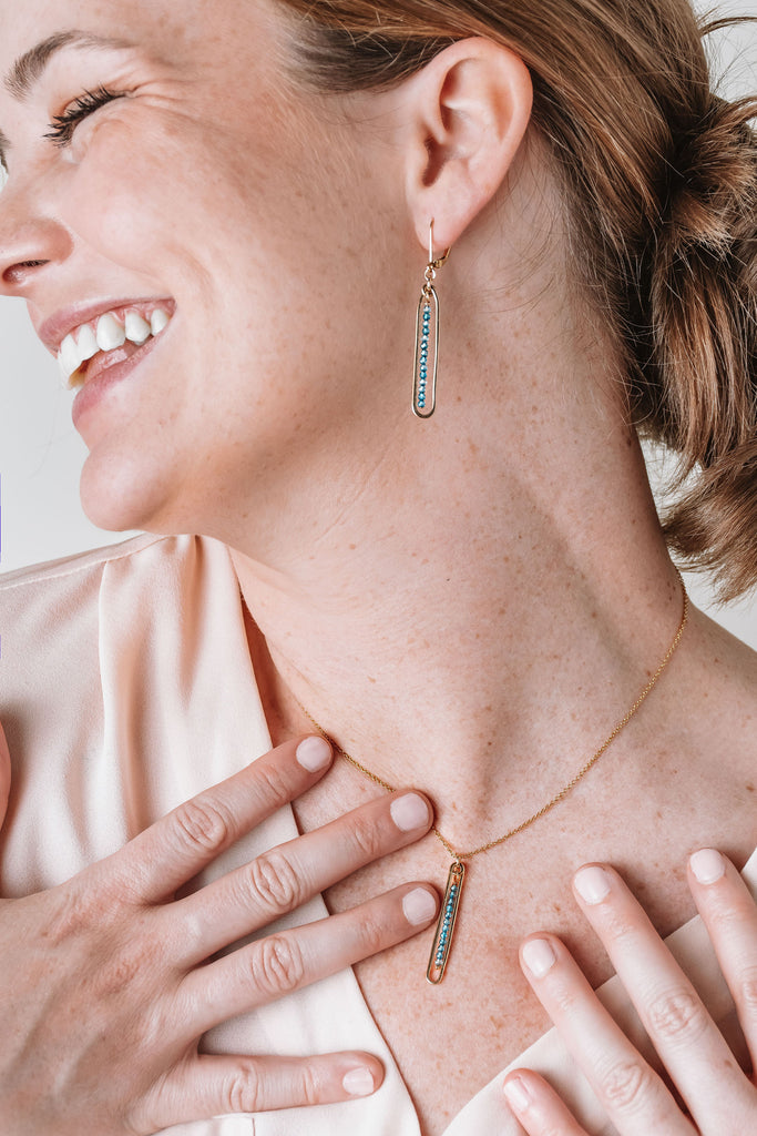 Lyric Necklace with Blue Topaz - Freshie & Zero Studio Shop