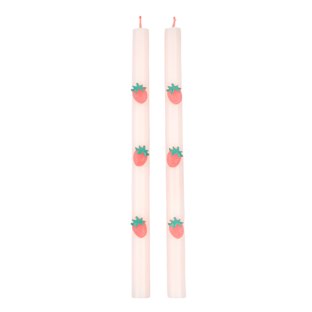 Strawberry Taper Candles - Freshie & Zero Studio Shop