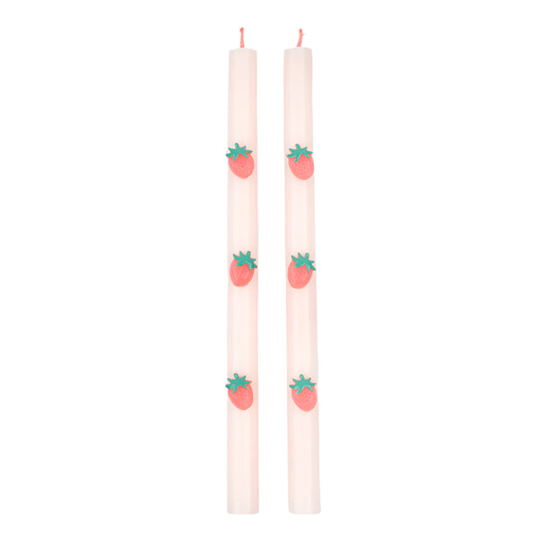 Strawberry Taper Candles - Freshie & Zero Studio Shop